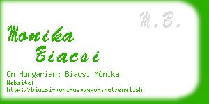 monika biacsi business card